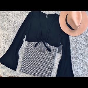 Dogtooth Check Print Mini Skirt